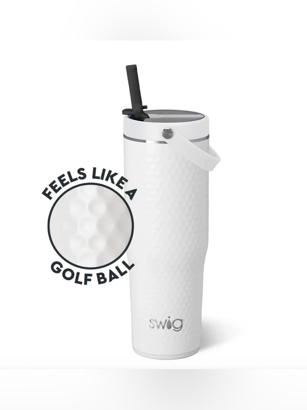 WHITE GOLF BALL LEAKPROOF TO-GO TUMBLER 30OZ SWIG